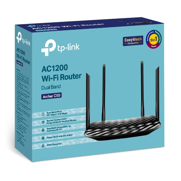 راوتر تي بي لينك آرتشر C50 لاسلكي ثنائي النطاق AC1200