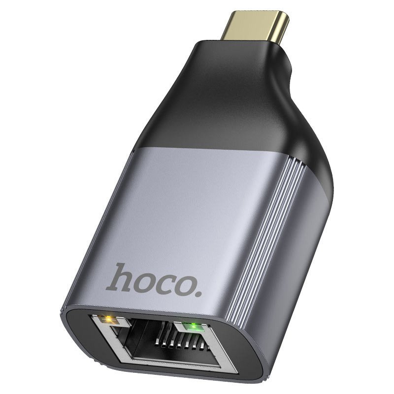Hoco UA35 Type-C to RJ45 Ethernet Adapter - Metal Grey