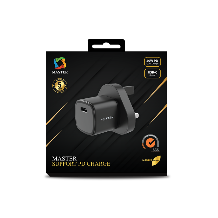 شاحن ماستر 20 واط USB-C PD سريع - تصميم صغير جداً