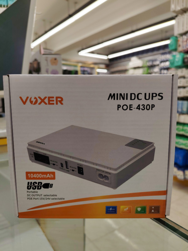 جهاز يو بي إس صغير Voxer POE-430P - بطارية 10400 مللي أمبير للراوتر