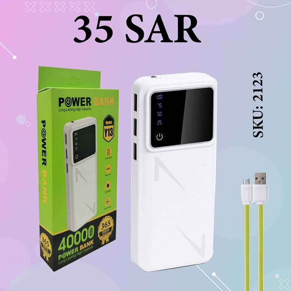 Model Y13 Power Bank 40000mAh High Capacity Portable Fast Charger