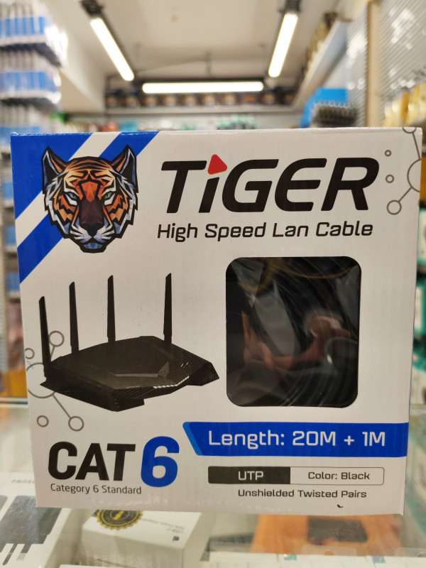 Cat 6 UTP High Speed Lan Cable, featuring a black design