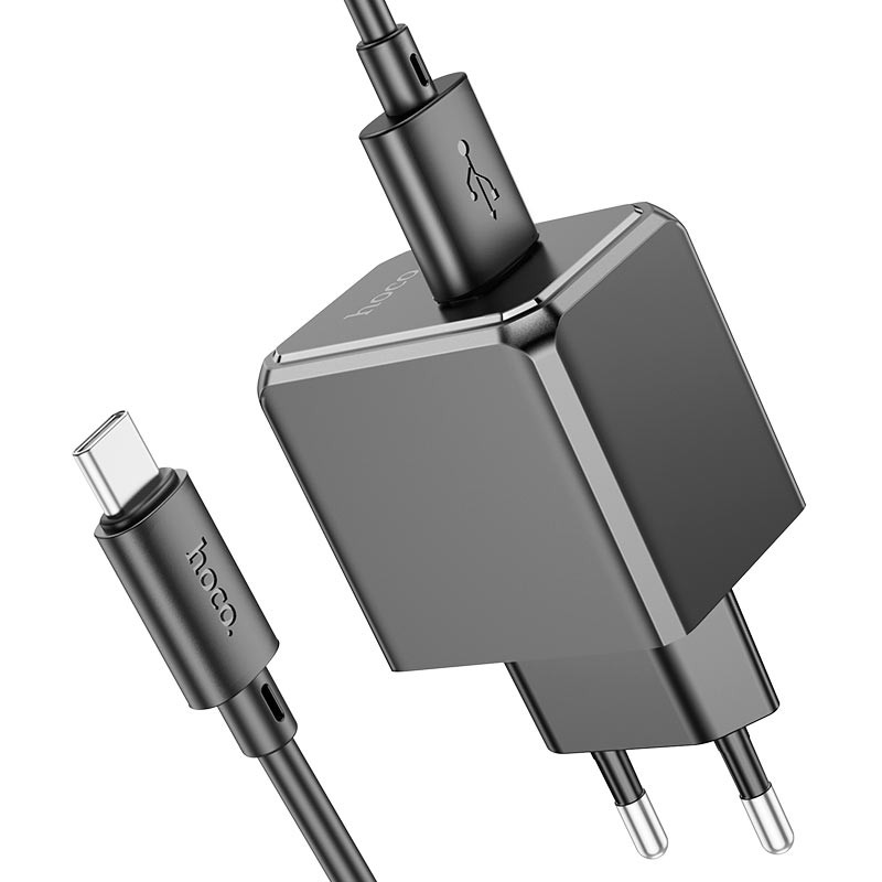 Hoco CS11A Ocean Single Port Wall Charger Set with Micro-USB Cable - Black