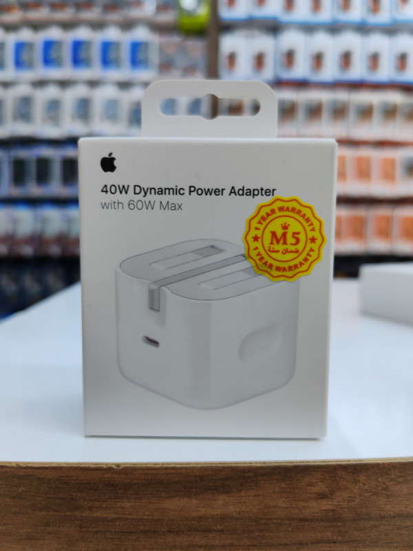 محول طاقة USB-C بقدرة 40 واط شحن سريع مع دعم PD حتى 60 واط