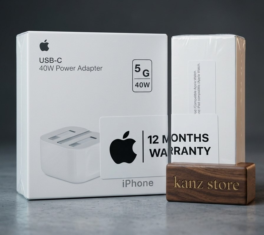 محول طاقة أبل 40 واط بمنفذ USB-C مزدوج - ضمان لمدة سنة