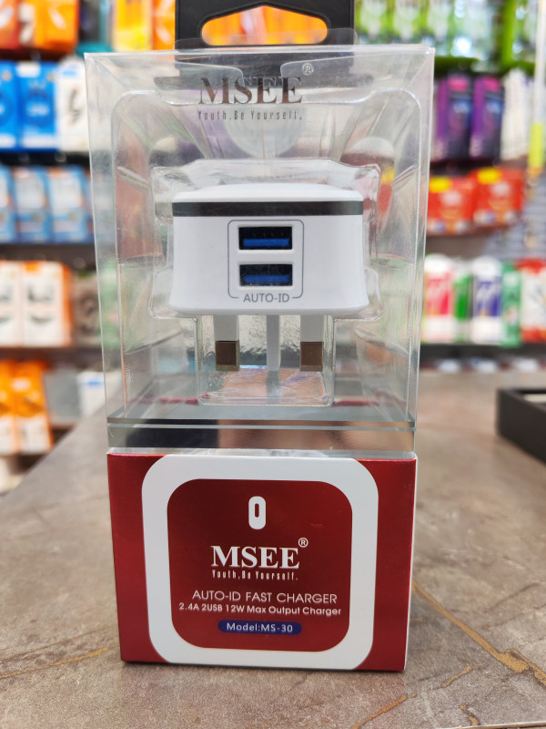 MSEE MS-30 Dual USB Port Fast Charger Adapter - 12W / 2.4A