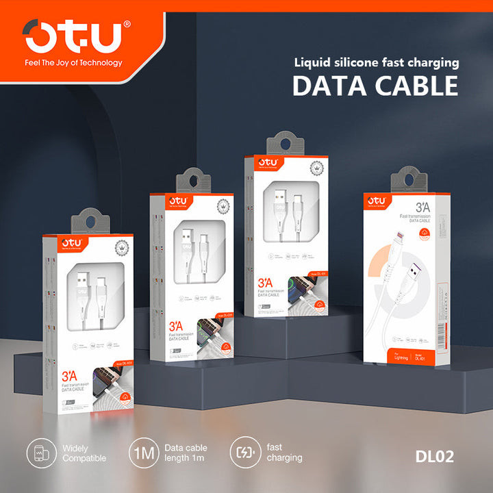 كابل شحن سريع OTU DL02 من السيليكون السائل 3 في 1
