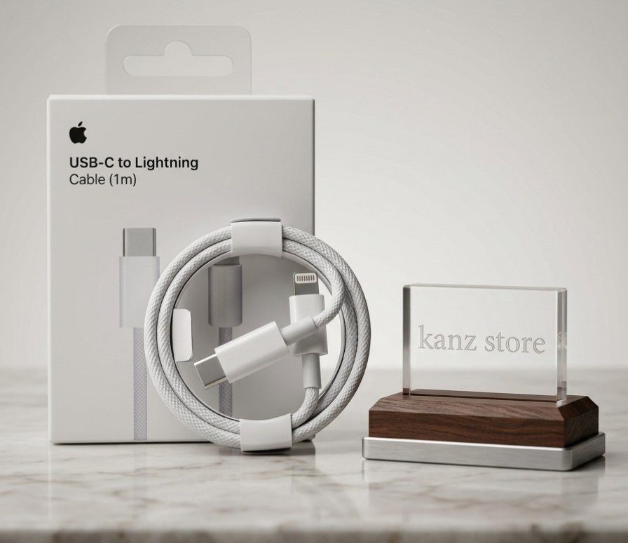 كابل آبل من USB-C إلى Lightning قماشي (كاتان) - ضمان لمدة سنة
