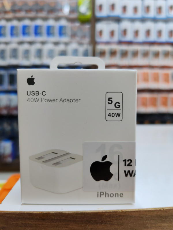 محول طاقة أبل بقدرة 40 واط بمنفذين USB-C