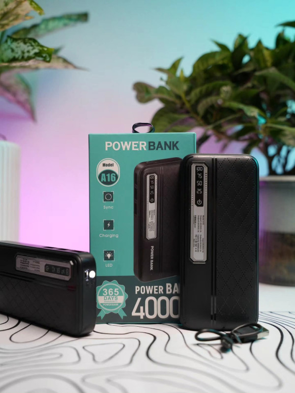 Power Bank Model A16 Sync - 40,000mAh High Capacity with LED Light