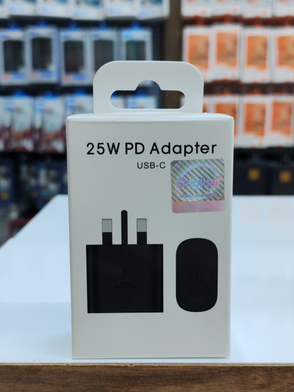 شاحن سامسونج الأصلي بقوة 25 واط منفذ USB-C للشحن السريع