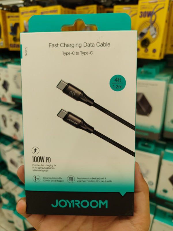 كابل شحن سريع جويروم S-A25 بقوة 100 واط USB-C إلى USB-C (1.2 متر)