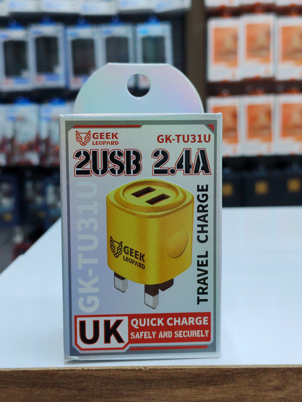 شاحن جيك ليوبارد بمنفذين USB وقوة 2.4 أمبير - شحن سريع
