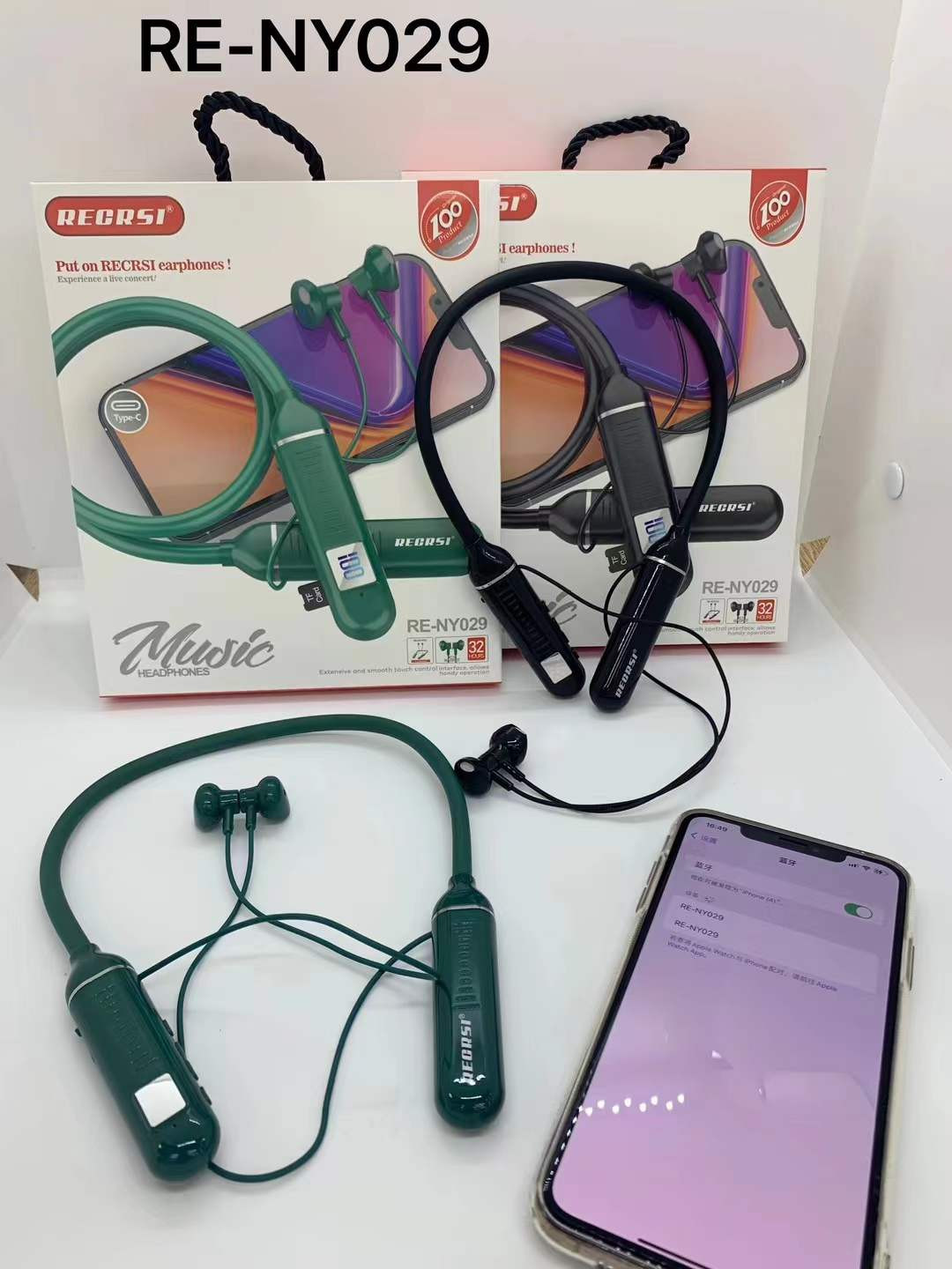 Recrsi sports headphones high quality sport is wireless headset