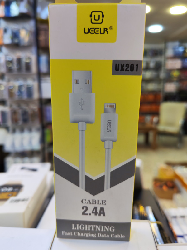 كابل شحن سريع ونقل بيانات يولر Ueelr UX201 لايتنينج 2.4 أمبير