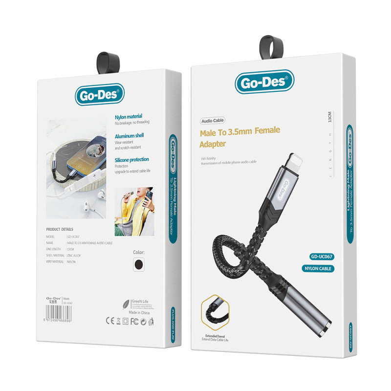 Go Des GD-UC067 Lightning to 3.5mm Aux Audio Adapter