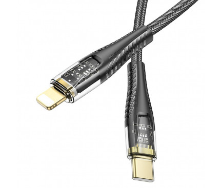 كابل هوكو U121 من USB-C إلى لايتنينج، 27 واط، 1.2 متر - أسود