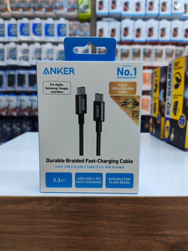 كابل أنكر من USB-C إلى USB-C شحن سريع 60 واط